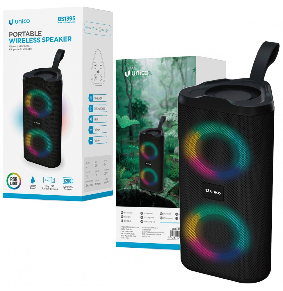 Unico BS1395 Radio FM Sistema Multimediale Bluetooth lettore SDcard Led RGB