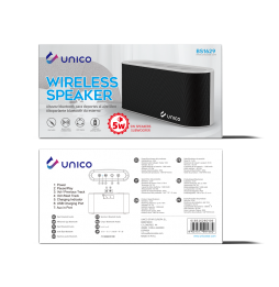 Unico BS1629 Cassa Speaker Multimediale Bluetooth AUX Grigio Batteria 1200mAh