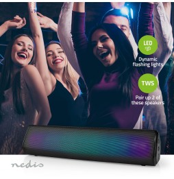 Nedis Altoparlante Bluetooth® cassa bombox portatile batteria 6 ore 18watt rgb