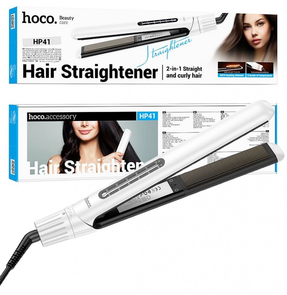 Hoco HP41 Piastra Professionale 230 Gradi 6 Livelli Riscaldamento Rapido Mch