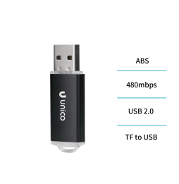 Unico Lettore SD Card USB 2.0 Plug and Play Trasmissione Dati OTG Micro SD Nero