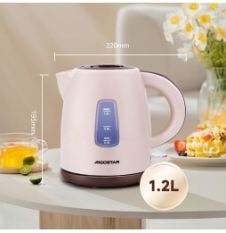 Aigostar Bollitore Elettrico 1.2L 2200W Senza BPA Panna Cioccolato