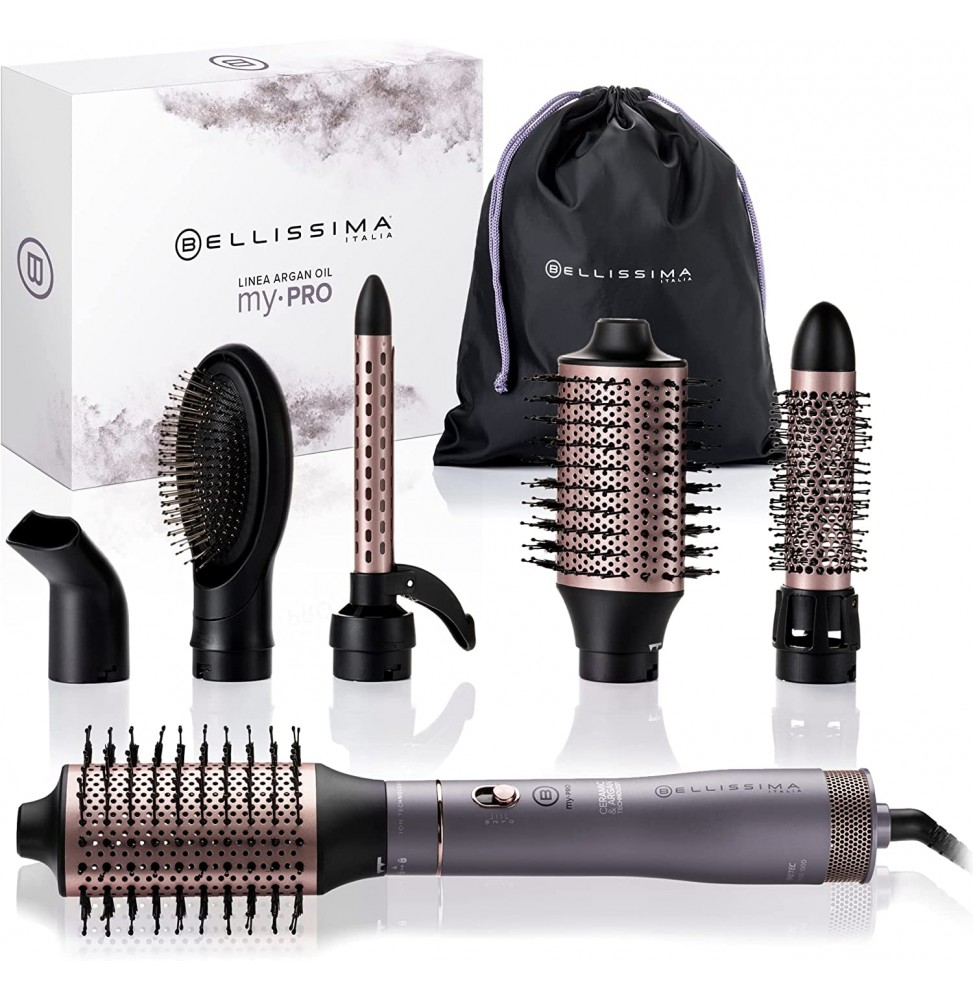 Imetec Bellissima Spazzola Aria My Pro Ioni 6 in 1 Ceramic e Argan Oil 1000Watt