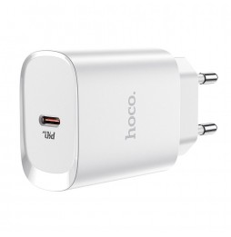 Hoco N14 Caricabatteria Rete Type C Pd 20w Fast Charge Iphone Eu Bianco