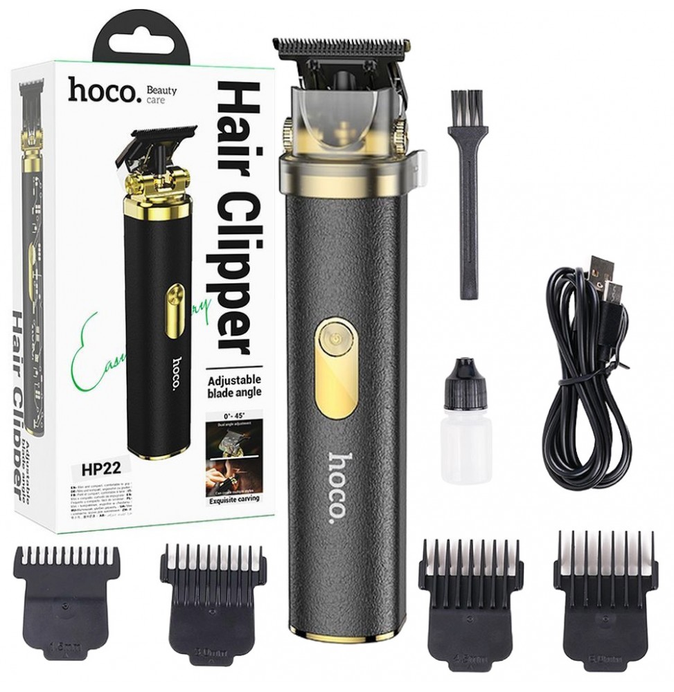 Hoco HP22 Tagliacapelli Professionale 7000 Rpm Lame 45 Gradi 3 Ore Nero