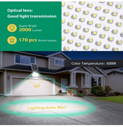 Aigostar Faro LED Solare 200W 2000lm IP65 Sensore Microonde 20000mAh