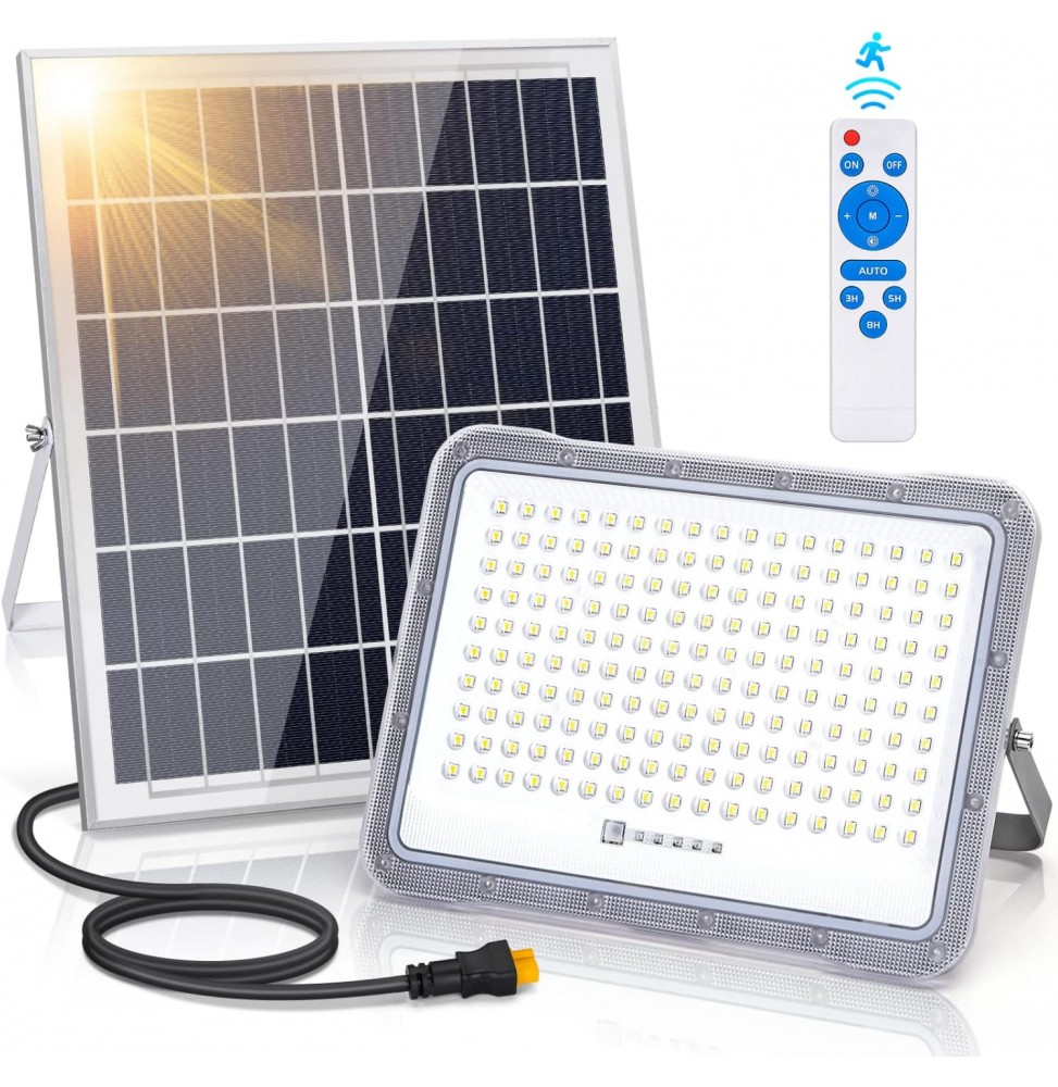 Aigostar Faro LED Solare 200W 2000lm IP65 Sensore Microonde 20000mAh