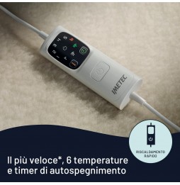 Imetec Scaldasonno Adapto 16628 100% Lana e Merino Singolo 150×80 cm 6 Temperature + Timer