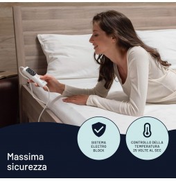 Imetec Scaldasonno Adapto 16628 100% Lana e Merino Singolo 150×80 cm 6 Temperature + Timer