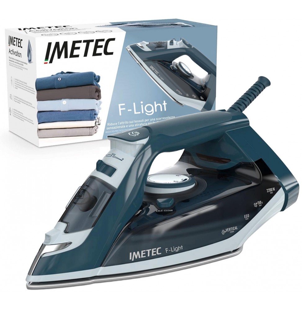 Imetec FLight Ferro da Stiro Vapore 2200W Piastra Glide Ceramic 150g Serbat 250ml