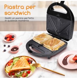 Aigostar Rubik Piastra Sandwich 3 in 1 800W Waffle Toast Grill Antiaderente