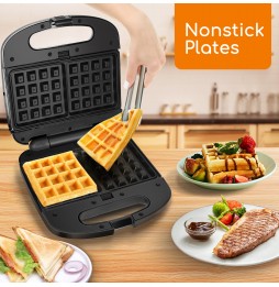 Aigostar Rubik Piastra Sandwich 3 in 1 800W Waffle Toast Grill Antiaderente