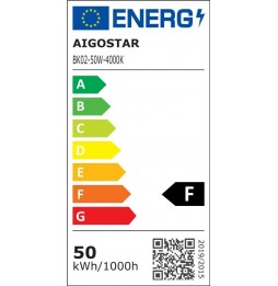 Aigostar Faro Faretto LED 50W Ultrasottile Sensore Movimento IP65 Naturale