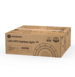 Aigostar Campana LED Faro UFO Industriale 100W 10000lm IP65 Luce Naturale