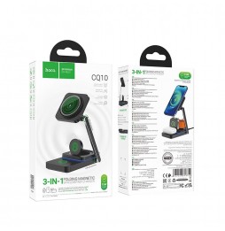 Hoco CQ10 Stazione Di Ricarica Fast 3 In 1 Magsafe 15w Iphone Iwatch E Airpods