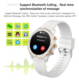 Unico Smartwatch SW2213 Bianco Gold Chiamata HD 1.27'' Cardio Sport 100+ Modalità