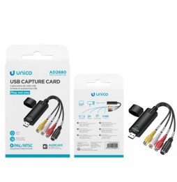 Unico Scheda Acquisizione Video USB Grabber Analogica Digitale RCA S-Video PC