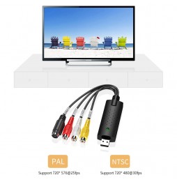 Unico Scheda Acquisizione Video USB Grabber Analogica Digitale RCA S-Video PC