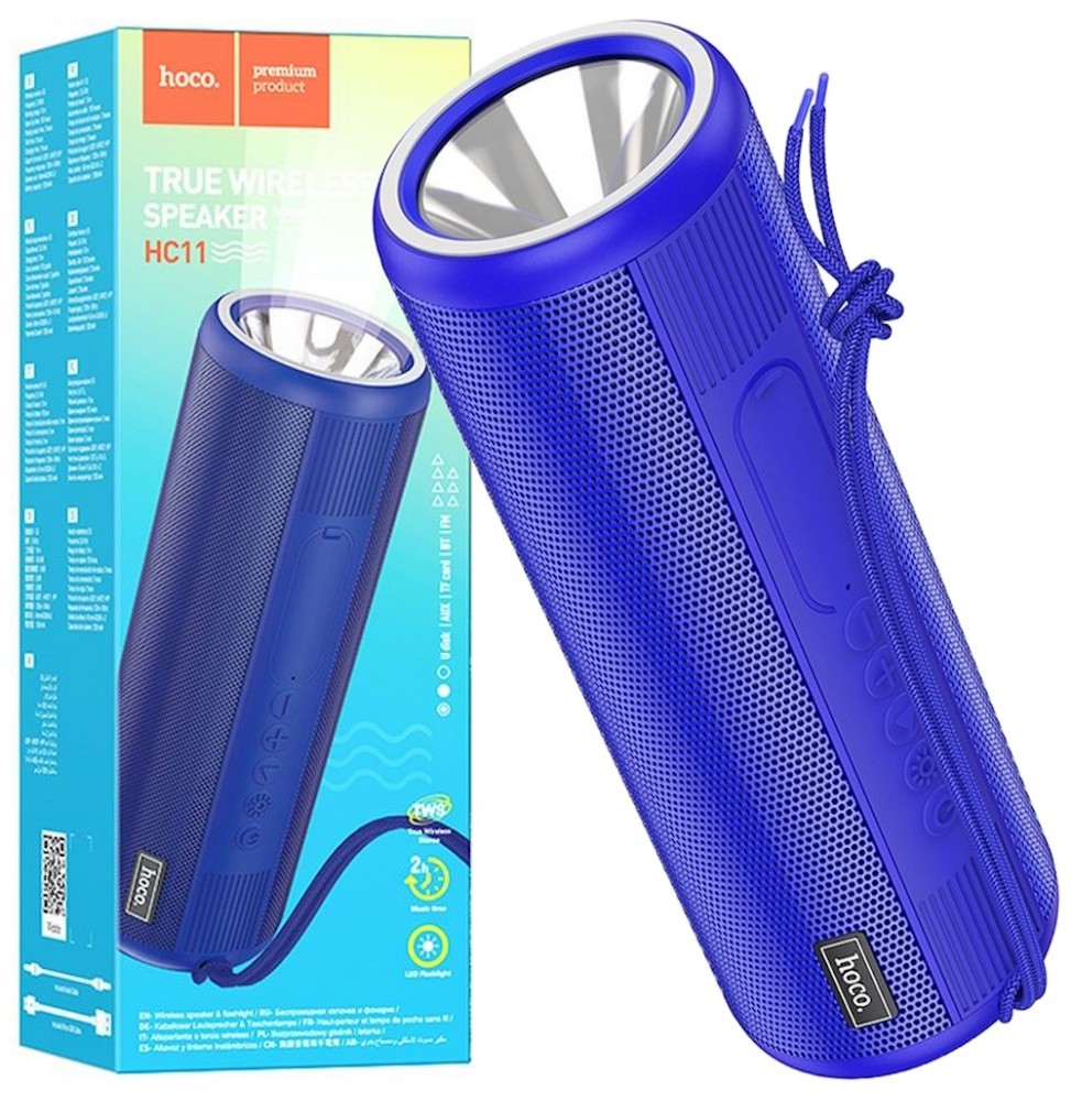 Hoco HC11 Flip Bluetooth 5.0 10W 2H FM USB Torcia 1200 mAh Blue