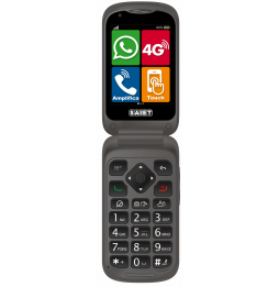 Saiet LINK 4+ Cellulare Per Anziani 4G Tasti Grandi Whatsapp Tasto SOS Android Nero