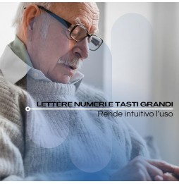 Saiet MAGNUM DUE – Cellulare per Anziani con Tasti Grandi, SOS, Audio Alto e Base di Ricarica Rosso