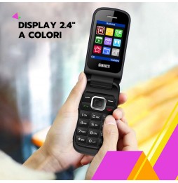 Saiet Candy – Cellulare a Conchiglia per Anziani con Tasti Grandi, SOS, Dual SIM e Ricarica Type-C Corallo