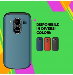 Saiet Candy – Cellulare a Conchiglia per Anziani con Tasti Grandi, SOS, Dual SIM e Ricarica Type-C Petrolio