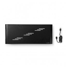 Nedis Supporto ergonomico Multifunzione con hub USB 3.0 a 4 Porte, Colore: Nero
