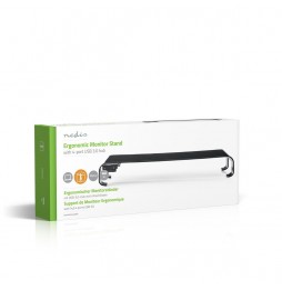 Nedis Supporto ergonomico Multifunzione con hub USB 3.0 a 4 Porte, Colore: Nero
