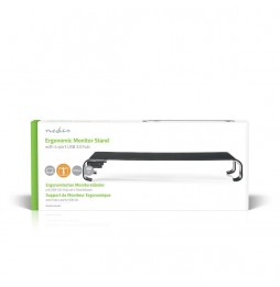 Nedis Supporto ergonomico Multifunzione con hub USB 3.0 a 4 Porte, Colore: Nero