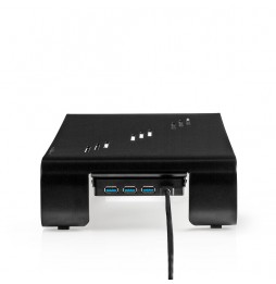 Nedis Supporto ergonomico Multifunzione con hub USB 3.0 a 4 Porte, Colore: Nero