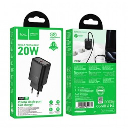 Hoco N60 Caricabatterie Rete USB-C Power Delivery 20W Quick Charge Nero