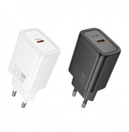 Hoco N60 Caricabatterie Rete USB-C Power Delivery 20W Quick Charge Nero