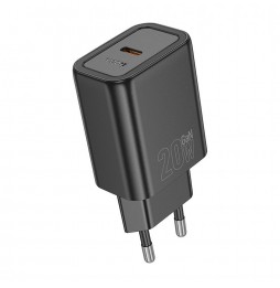 Hoco N60 Caricabatterie Muro Nero USB C 20W PD...