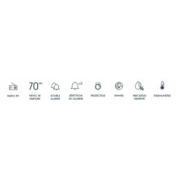Thomson CP100T Radiosveglia Proiettore Display 8" Temperatura Umidità USB-C Nero