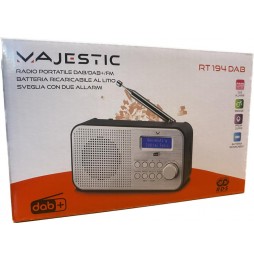 Majestic RT 194 DAB+ Radio Sveglia Digitale FM DAB Display LED Batteria 2000mAh