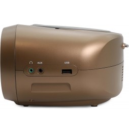 MOOOV Boombox Radio FM Lettore CD MP3 USB Dynamic Bass Boost Copper & Black