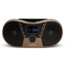 MOOOV Boombox Radio FM Lettore CD MP3 USB Dynamic Bass Boost Copper & Black
