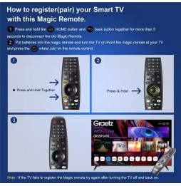 Graetz Weboss-RC Telecomando Originale TV Smart WebOS Magic Remote Configurato
