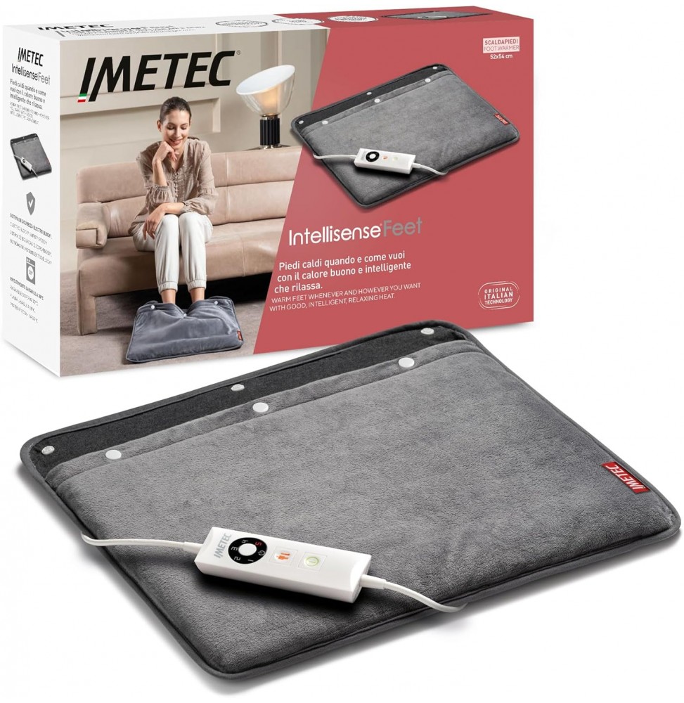 Imetec Intellisense Feet Scaldapiedi Morbido 5 Livelli Lavabile Lavatrice 48x50cm