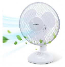 Aigostar Vicki 33JTM Ventilatore da tavolo silezioso 9 pollici 3 pale 2 velocità 22 Watt bianco
