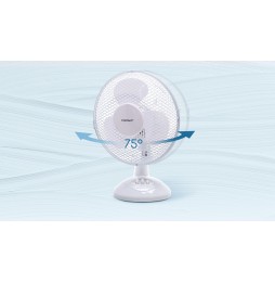Aigostar Vicki 33JTM Ventilatore da tavolo silezioso 9 pollici 3 pale 2 velocità 22 Watt bianco