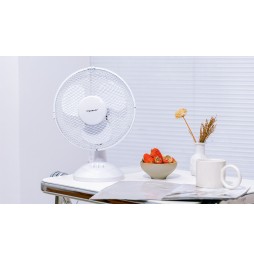 Aigostar Vicki 33JTM Ventilatore da tavolo silezioso 9 pollici 3 pale 2 velocità 22 Watt bianco