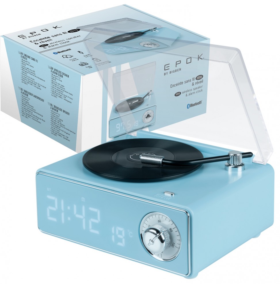 EPOK RADIO SVEGLIA FM SPEAKER RETRO' GIRADISCHI Bluetooth® 5.3 AUX-IN SD 15W
