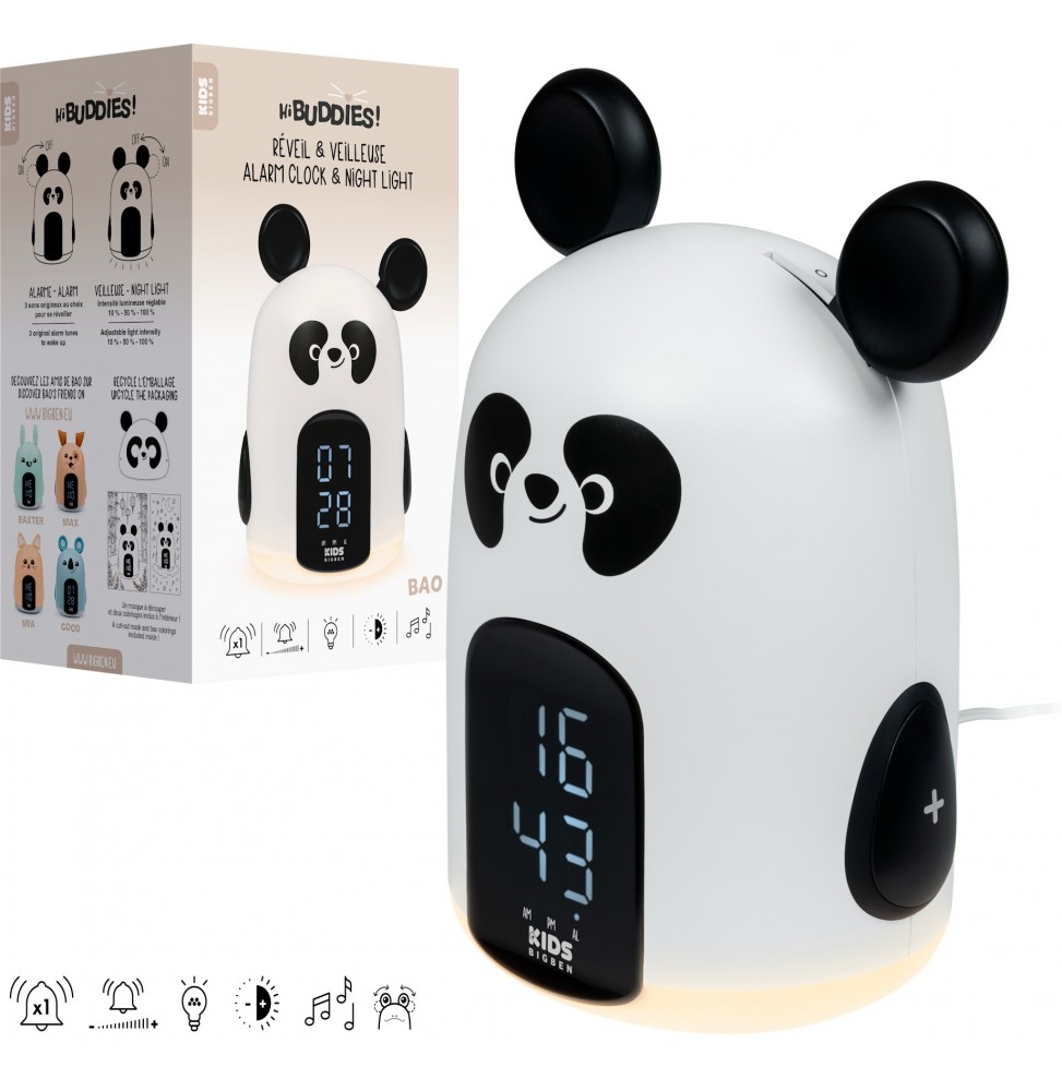BIGBEN KIDS PANDA LUCE NOTTURNA E SVEGLIA PER BAMBINI INTERATTIVA PER CAMERETTA