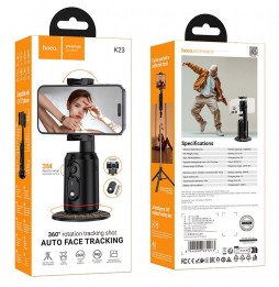 Hoco K23 Supporto Smartphone 360 Tracking Viso AI Telecomando USB-C Nero