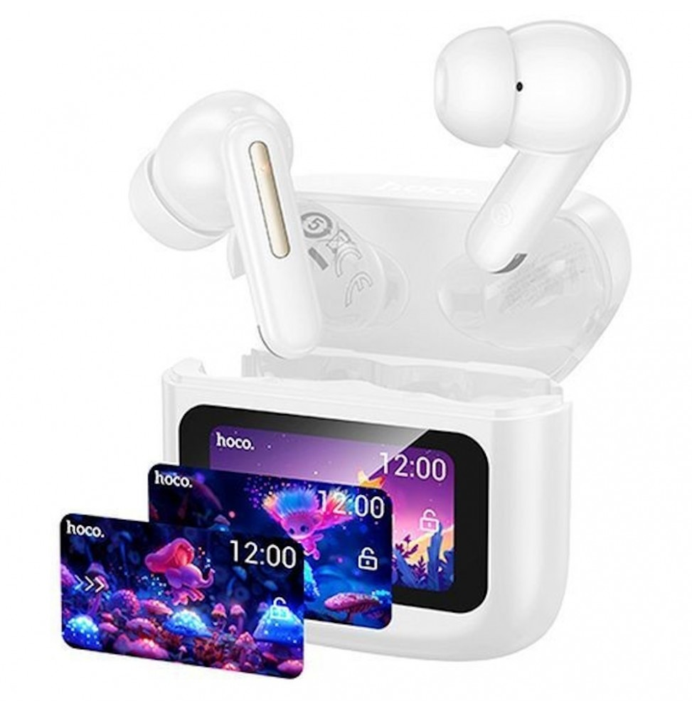 Hoco Auricolari TWS EQ14 Bianchi Bluetooth 5.4 Touch 20 Ore Autonomia