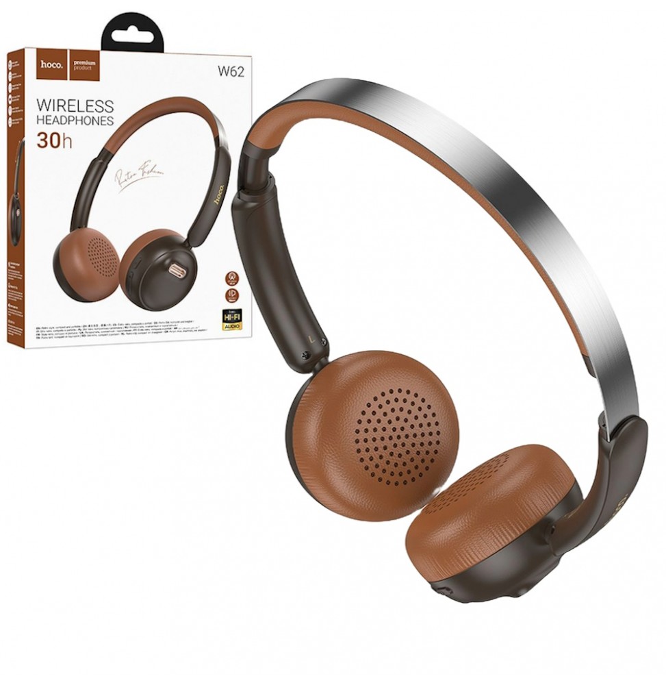 Hoco W62 Cuffie Padiglione Over Ear Bt 5.3 40 Ore Microfono Pro