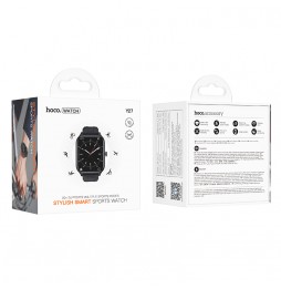 Hoco Y27 Smartwatch 1.81" Chiamate Bt Cardio Fitness Benessere Ip67 Nero