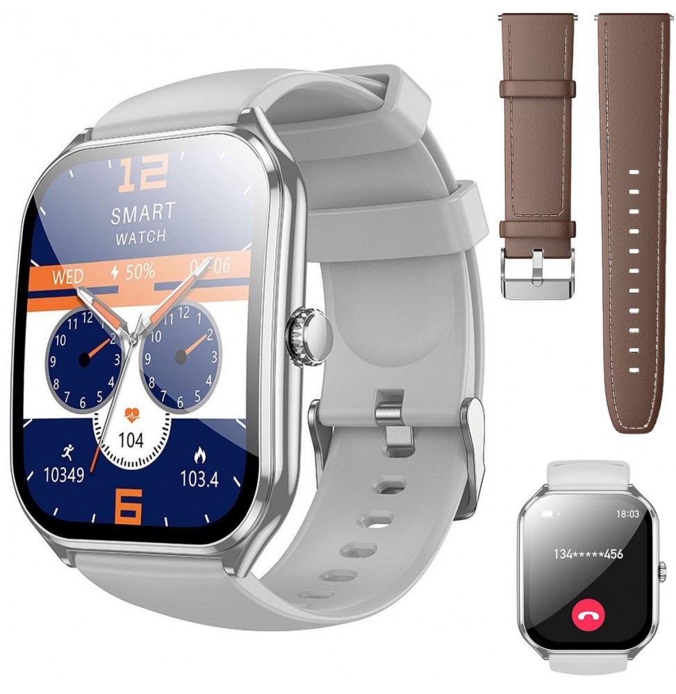 Hoco Y28 Smartwatch Amoled 1.96 Chiamate Bt Ip67 Cardio Pro Silver